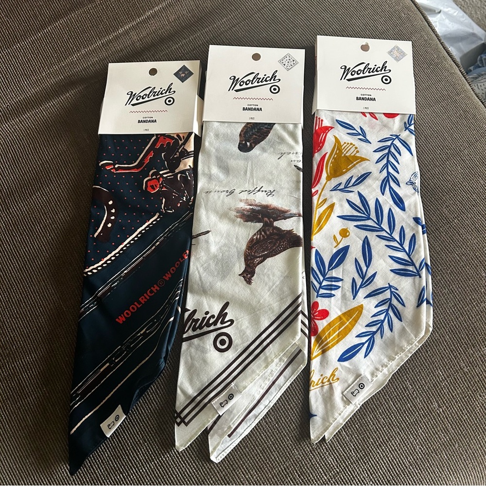 Woolrich X Target Bandanas 100% Cotton NWT Scarf Necktie Set Of 3